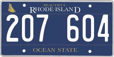 RI license plate 207604