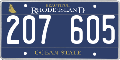 RI license plate 207605