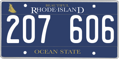 RI license plate 207606