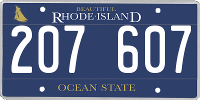 RI license plate 207607