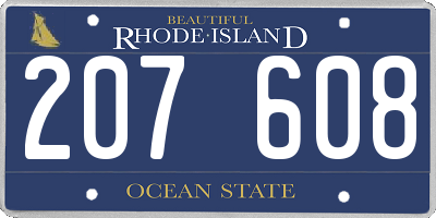 RI license plate 207608
