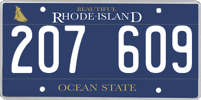 RI license plate 207609