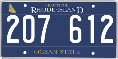 RI license plate 207612