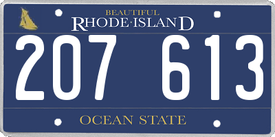 RI license plate 207613