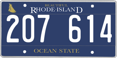 RI license plate 207614