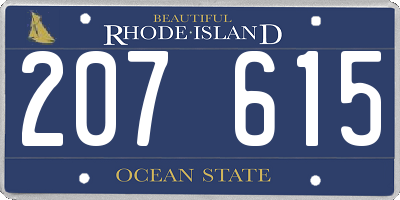 RI license plate 207615