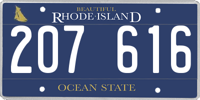 RI license plate 207616
