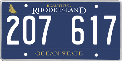RI license plate 207617