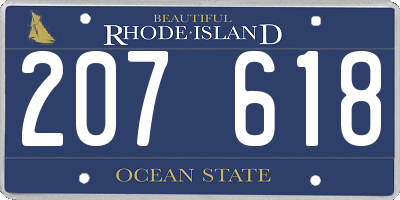 RI license plate 207618