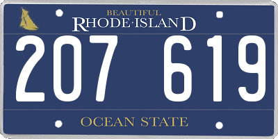 RI license plate 207619