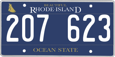 RI license plate 207623