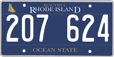 RI license plate 207624
