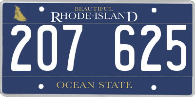 RI license plate 207625