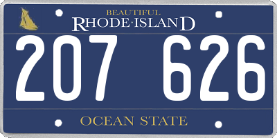 RI license plate 207626