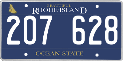 RI license plate 207628