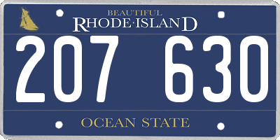 RI license plate 207630