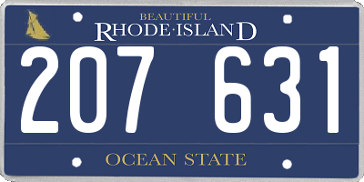 RI license plate 207631