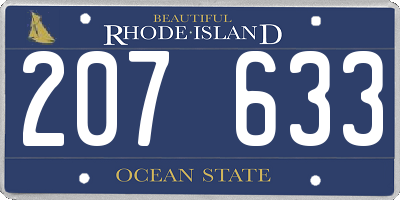 RI license plate 207633