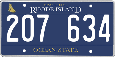 RI license plate 207634