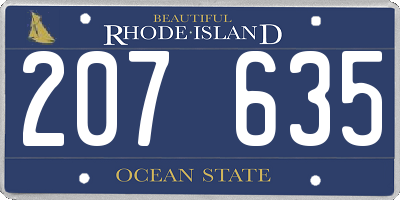 RI license plate 207635