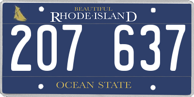 RI license plate 207637