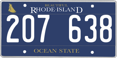 RI license plate 207638