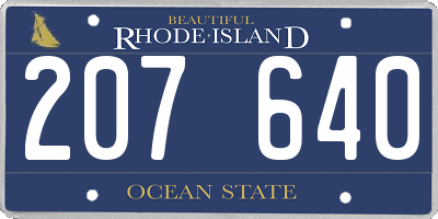 RI license plate 207640