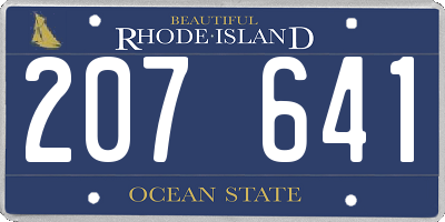 RI license plate 207641