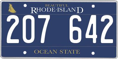 RI license plate 207642