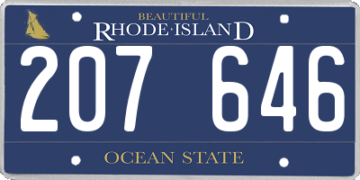 RI license plate 207646