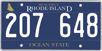 RI license plate 207648