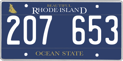 RI license plate 207653