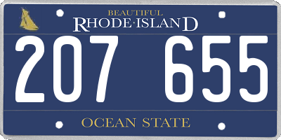 RI license plate 207655