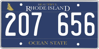 RI license plate 207656