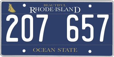 RI license plate 207657