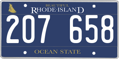 RI license plate 207658