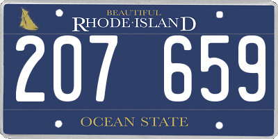 RI license plate 207659
