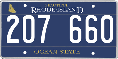 RI license plate 207660