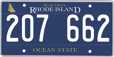 RI license plate 207662