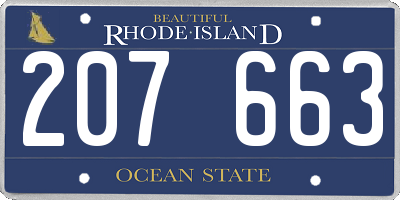 RI license plate 207663