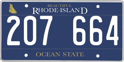 RI license plate 207664