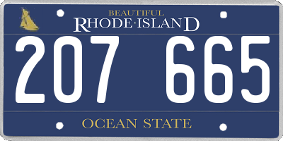 RI license plate 207665