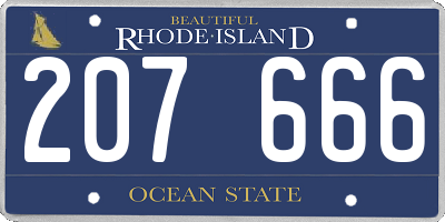 RI license plate 207666