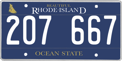 RI license plate 207667