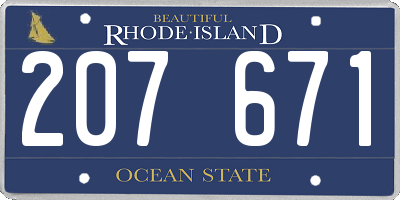 RI license plate 207671