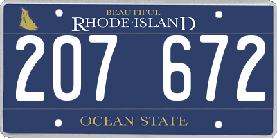 RI license plate 207672