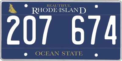 RI license plate 207674