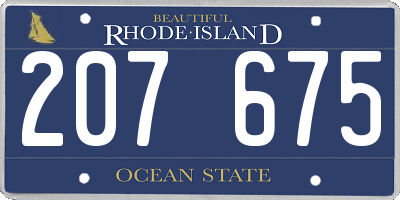 RI license plate 207675