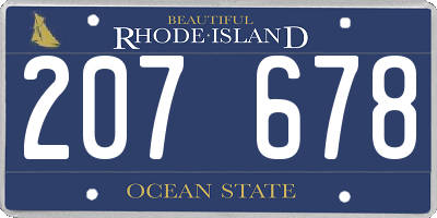 RI license plate 207678