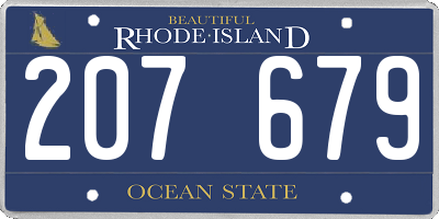 RI license plate 207679